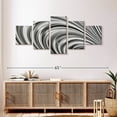 thumbnail image 3 of Elephant Stock Metal Wave Wall Art - Horizontal Multi Panel Canvas - Living Room Wall Decor - Abstract Multi Panel - Silver And Gray Decor - 55" x 24", 3 of 8