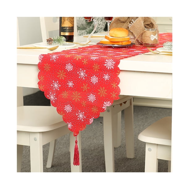 Yuarrent Camino de de Navidad, manteles individuales cómodos resistentes al desgarro, mantel impreso decorativo, diseño de sala de estar, nuevo Kits de decoración para fiestas muñeco de nieve rojo Yuarrent HA068957-01