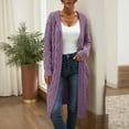 thumbnail image 4 of Winter clothing for women Plus Size Hooded Cardigan Sweater Open Front Knit Coat With And Pockets, 4 of 5