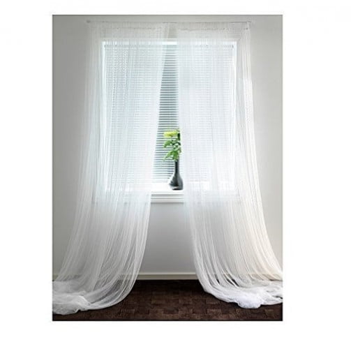 2 set Ikea Lill Sheer Curtains 4 Panels 98 X 110 2 Curtain Pairs, White 