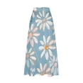 thumbnail image 4 of SMihono Womens Casual 2025 Floral Printed Skirts Soft High Elastic Waisted Skirt Leisure Summer Pleated Midi Skirts with Pockets Light Blue 8, 4 of 5