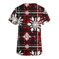 thumbnail image 5 of Wowcloth Women's Short Sleeve V-Neck Scrub Top with Christmas Print Pocket for Healthcare Work and Casual Wear, 5 of 7