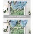 thumbnail image 5 of Waterfall Valances for Windows, Lighthouse Kitchen Sheer Valance Curtains, Blue Coastal Nautical Ocean Beach Palm Tree Rod Pocket Elegant Swag Valances for Living Room Bedroom, 47.2"x38.5", 3 Panel, 5 of 8