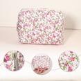 thumbnail image 3 of Quilted Makeup Bag Rose Red Floral Makeup Bags Cute Makeup Bags Cosmetic Bags for Women Girls, 3 of 7