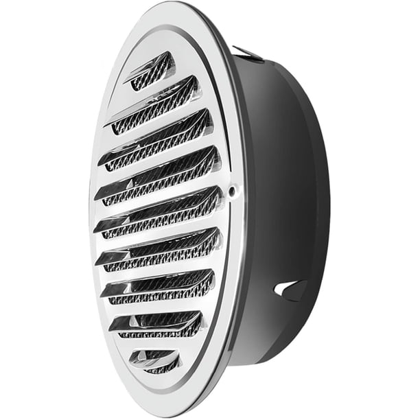 Rejilla de ventilación redonda y plana, moderna salida de ventilación de acero inoxidable, diseño a prueba de lluvia que mantiene la casa seca, fácil instalación en techo o pared, resistente a la