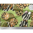 thumbnail image 2 of Soimoi Green Rayon Fabric Leopard & Wild Animal Skin Print Fabric by Yard 56 Inch Wide, 2 of 3