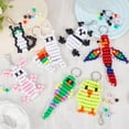 thumbnail image 4 of 1 Box DIY 8 Sets Bead Pets Bead Animals Keychain Kit Video Tutorials 8mm Large Hole Pony Beads Farm Animal Shapes Duck Sheep Cow Panda Beaded Animal Key Chains Cord for DIY Crafts Gift colorful, 4 of 9