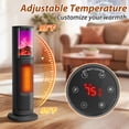 thumbnail image 3 of LifePlus Portable Tower Electric Indoor Fireplace Heater with 3D Realistic Flame, 70° Oscillation for Bedroom, Living Room, Homeowners & Office Workers, 3 of 11