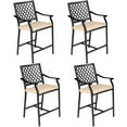 thumbnail image 1 of Topbuy 4 Piece Patio Bar Height Chairs Outdoor Bar Steel W/ High-Density Seat Cushions Cozy Footrest Heavy-Duty Steel Frame Outside Bar Chair, 1 of 6
