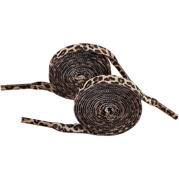 Leopard Print Laces,1 Pairs Fat Trainer Laces, Animal Pattern Shoelaces, Trainer Accessories for Sneakers and Replacement Shoe Laces