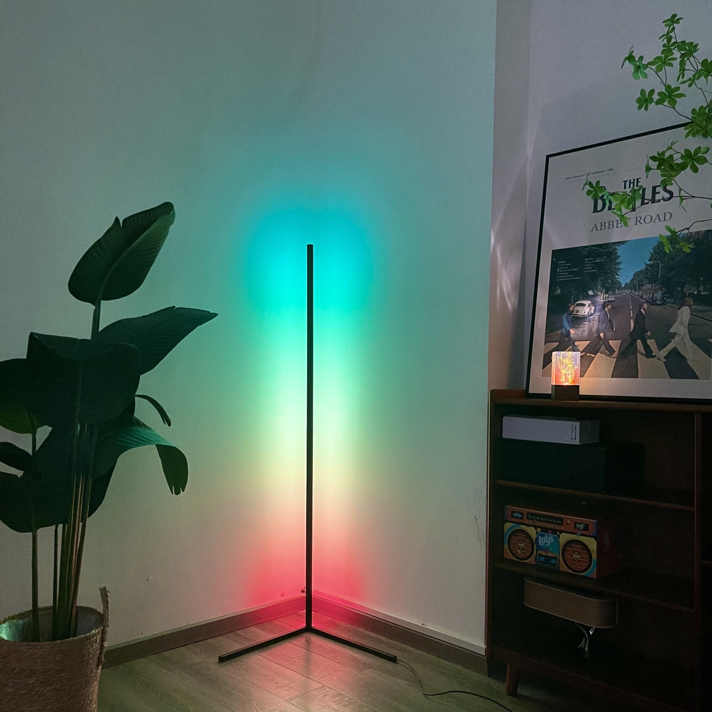 LED Corner Floor Lamp, 55" Tall Standing Color Changing Floor Lamp