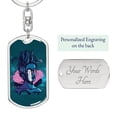 thumbnail image 2 of Split Head Girl Stainless Steel or 18k Gold Premium Swivel Dog Tag Keychain, 2 of 10