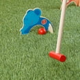 Kids Animal Croquet Set Mini Croquet Playset with 4 Wooden Zoo Animal