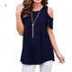 thumbnail image 1 of Sonducket Blusa informal de manga corta con cuello y hombros descubiertos para mujer Prendas para la parte del cuerpo quince, 1 of 5