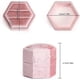 thumbnail image 2 of Velvet Jewelry Ring Box,Hexagon Premium Gorgeous Vintage Double Ring Gift Box with Detachable Lid for Proposal Engagement Wedding Ceremony(Pink-Purple, 2 of 4