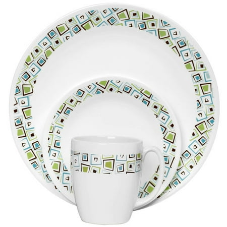 Corelle Livingware Chocolate Mint 16-Piece Dinnerware Set