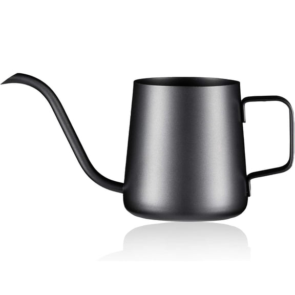 Baalaka 12 oz / 350 ml Watering Can Indoor Plants, Stainless Steel Plant Watering Can with Long Spout (Black) (12oz)
