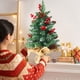 thumbnail image 4 of Piña de árbol de Navidad mini de 17 pulgadas con luces LED - Adorno de simulación de escritorio para decoración navideña, árbol artificial verde, 4 of 6