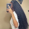 thumbnail image 1 of Peluca Frontal de onda profunda para mujer, cabello humano rizado de 34 pulgadas, encaje completo, Hd, 1 of 3