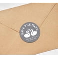 thumbnail image 3 of Darling Souvenir Round 45 Pcs Loving Swans Save The Date Stickers Personalized Bride Groom Names And Date Envelope Seals - Gray, 3 of 4