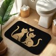 thumbnail image 6 of 1pc Two Cats with Heart Absorbent Non-Slip Bathroom Thickened Flannel Rug Decor,Soft,Quick Drying,Suitable For Indoor/outdoor Use,Bathrooms,Bedrooms,Kitchens,Terrace,Laundry Rooms,16"x24", 6 of 7