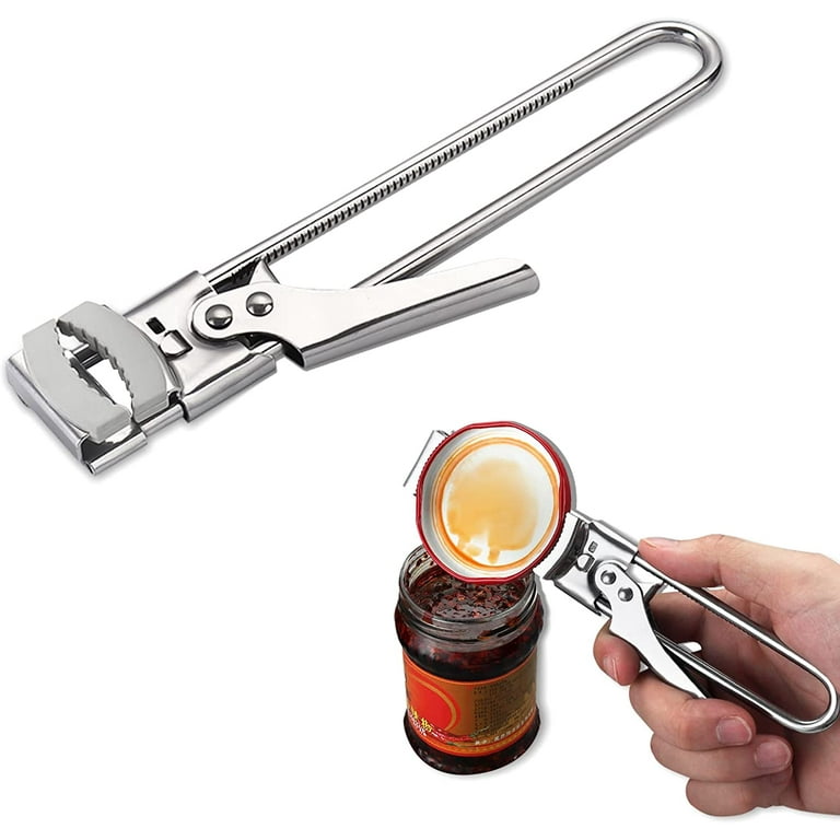 Can Opener Adjustable Jar Opener Stainless Steel Manual Can Bottle Lid  Openers for Weak Hands Easy Grip Kitchen Accessorie