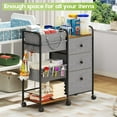 thumbnail image 3 of 2In1 Baby Diaper Caddy Organizer and Storage, 3 Tier Rolling Cart with Dividers and Drawers, Mobile Utility Cart Baby Dresser Clothes Organizer for Changing Table, Crib Nursery, Bedroom, Grey, 3 of 18