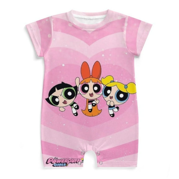 The Powerpuff Girls Baby Romper Short Sleeve Bodysuits Soft Rompers Summer Clothes One-Piece Jumpsuits Outfits 0-3M