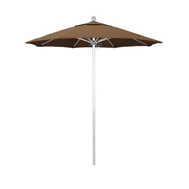 California Umbrella Parasol de Marché Venture 7.5 Pieds Argenté en Toile Teck