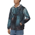thumbnail image 3 of Honeii Mystical Forest Elk Print Hoodies for Men, Pullover & Full Zip, Breathable Zip up Hoodie, Sweatshirt-Small, 3 of 5