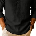 thumbnail image 7 of Kakii Mens Linen Henley Shirts Long Sleeve Hippie Yoga Summer Beach Casual Henleys T-Shirt, 7 of 7