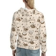 thumbnail image 7 of Fotbe Retro Rooster Pattern Womens Long Sleeve Hoodie, Pullover Hooded Sweatshirt, Kangaroo Pocket Hoodie with Eye-catching Drawstrings-Large, 7 of 7