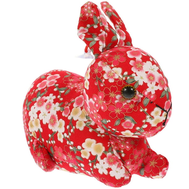 FELTECHELECTR Estatua de conejo de peluche, adorno de conejo, decoración de conejo de Año Nuevo, adorno para el hogar