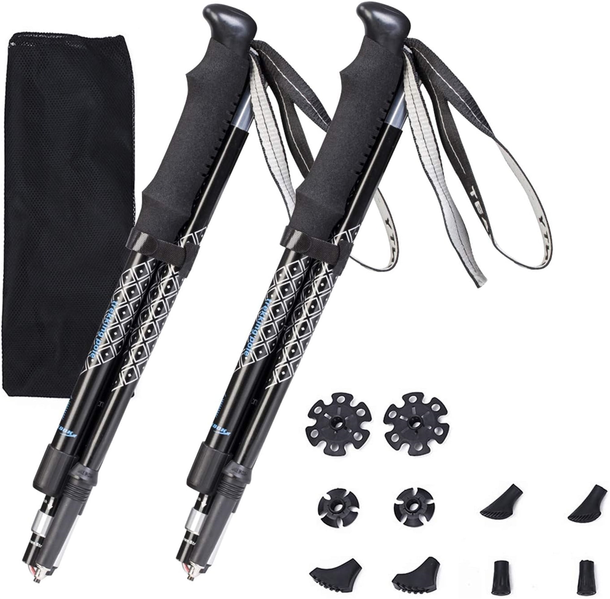 Trekking Poles Collapsible Hiking Poles, 2pcs Walking Stick, Trekking