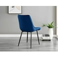 thumbnail image 5 of Furniturebox UK Pesaro Modern Adult Navy Velvet Dining Side Chairs, Set of 2 (Black Legs), 5 of 6
