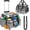 Grey, variant on Large Rolling Cleaning Caddy Bag with Detachable Trolley,Cleaning Cart on Wheels with Shoulder Strap,Cleaning Supplies Organizer for Housekeepers,Purple