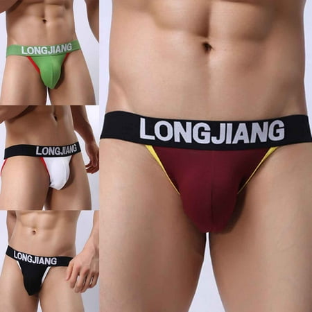 

Farfi Men Underpants Letter Printing Elastic Washable Fashion Mid-waist Panties for Leisure