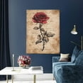 thumbnail image 5 of Kdxio Vintage Rose Botanical Art Pattern Canvas Wall Art 12x16 Inches - Waterproof HD Print Solid Wood Frame for Living Room & Bathroom,Vertical, 5 of 8