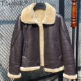 thumbnail image 4 of Abrigo de piel de invierno Tcyeek para mujer, chaqueta de moto de cuero auténtico, ropa para mujer, chaquetas de piel de oveja natural cálidas, chaquetas gruesas, 4 of 5