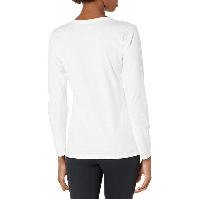 Hanes-t-shirt à Manches Longues Col en V pour Femmes-O9142