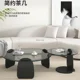 thumbnail image 2 of Mesa de centro de vidrio templado, sala de estar, combinación Circular para el hogar, mesa de té minimalista italiana de lujo con luz nórdica, 2 of 4