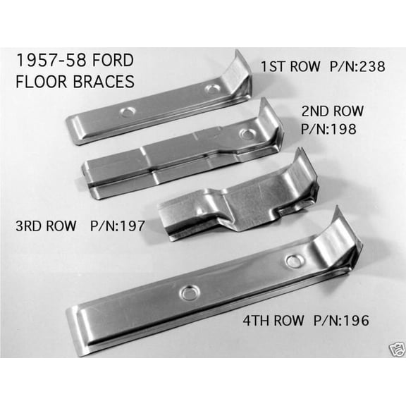 Ford Custom and Fairlane Floor Brace 3rd Row Right 1957-1958
