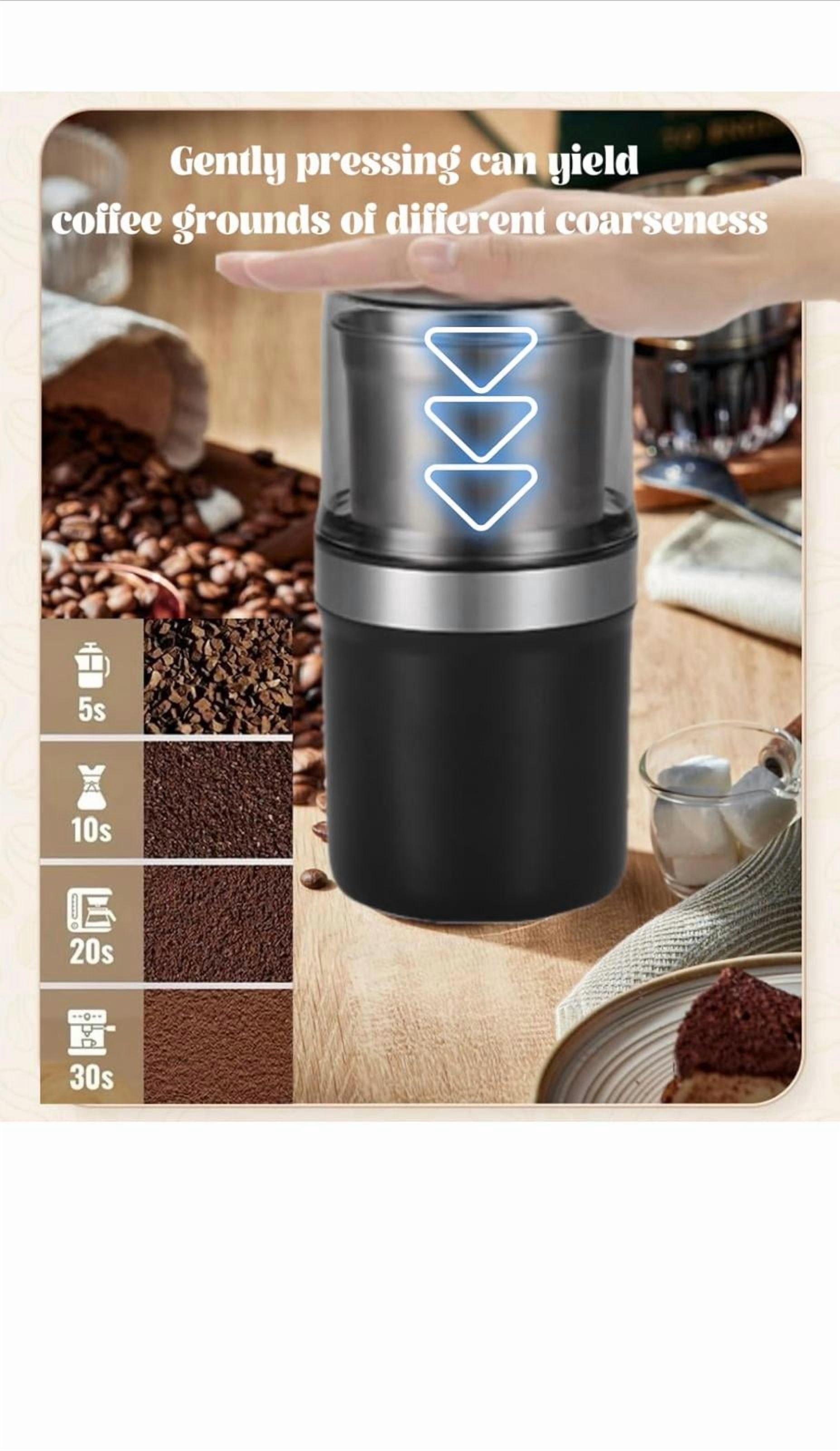 Powerful Electric Coffee Bean, Herb Grinder, Spice Grinder W/Detachable Cup