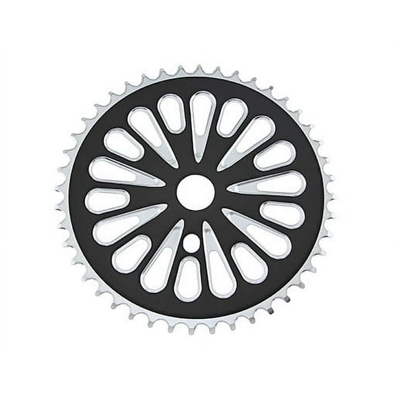 Steel Sprocket 337-1 1/2 X 1/8 44t Chrome/Black. bicycle parts