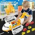 thumbnail image 4 of Airplane Toy,Transport Cargo Airplane Toys Music and Airplane Car Toy Play Set, with Vehicle Car Toy 1 Map 1 Barricade for 3+ Yellow, 4 of 6