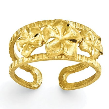 14k Yellow Gold Plumeria Toe Ring