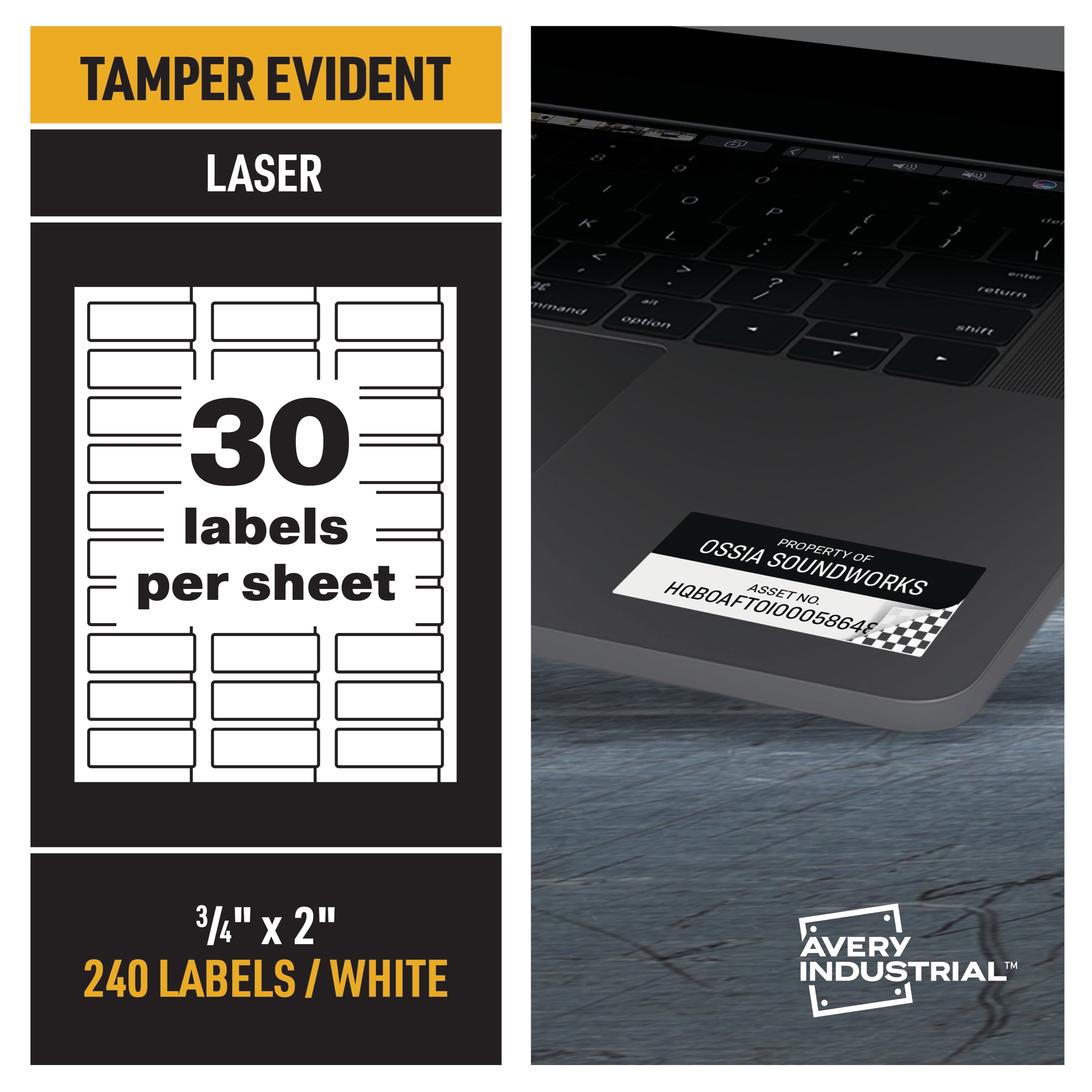 Avery PermaTrack TamperEvident Asset Tag Labels, 3/4 x 2 Inches, 240 Asset Tags (60530