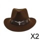 thumbnail image 1 of 2x Sombrero De Vaquero Informal De Ala Ancha, Ligero, Para Mujeres, Hombres, Adultos, Vacaciones, Café, 1 of 10