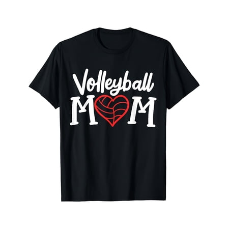 Women's Sporty Casual Heart Graphic Volleyball Mom Short Sleeve T-Shirt