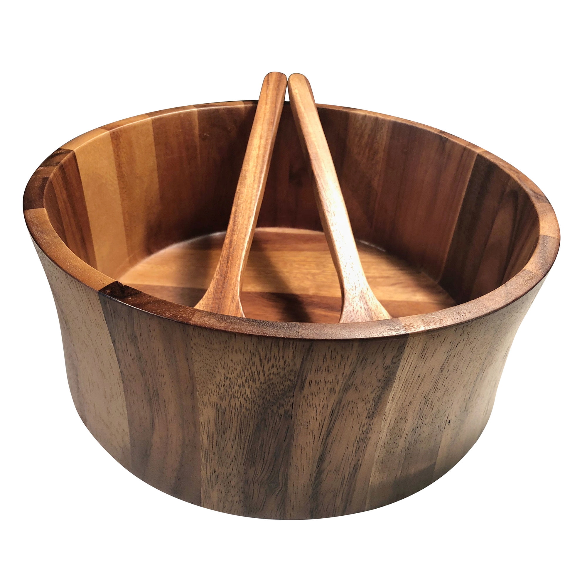 Kalmar Home 328C3 Extra Large Acacia Wood Salad Bowl with Server Tong